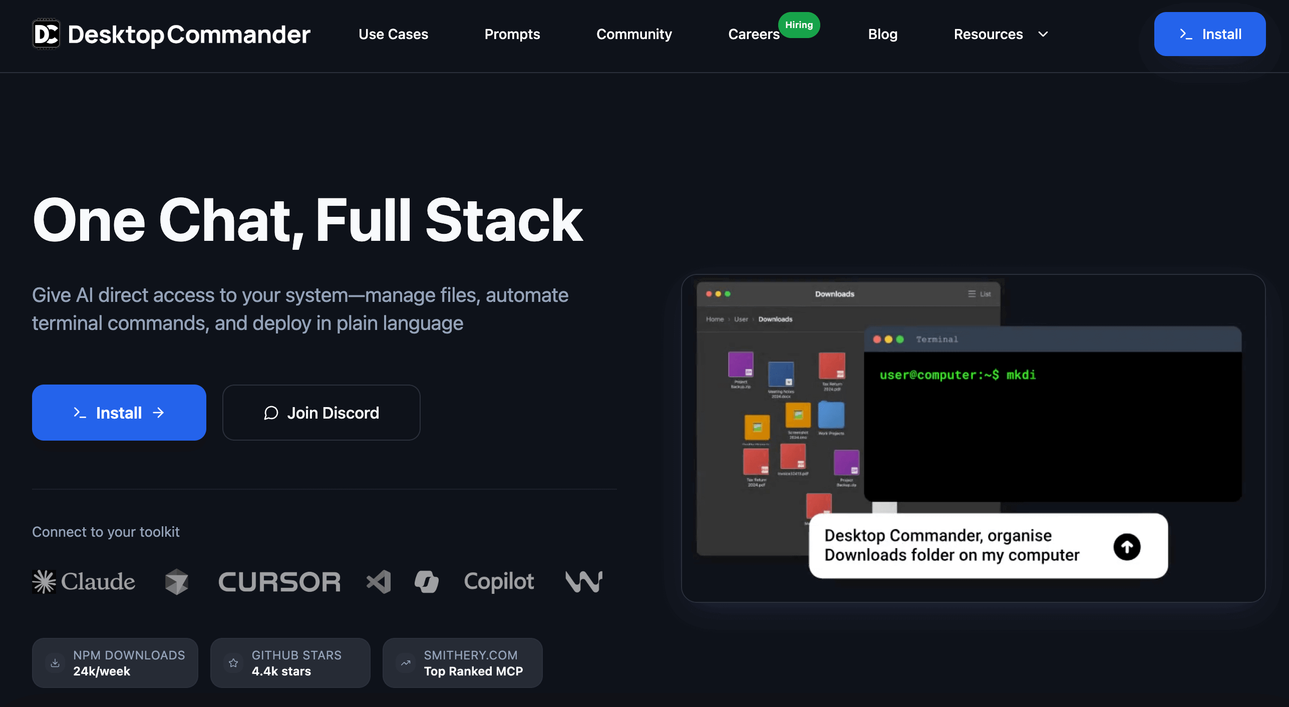 Desktop Commander website