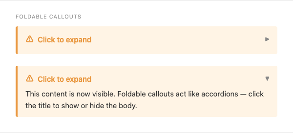 Foldable callout collapsed and expanded in Obsidian